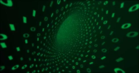 Neon Digital green binary tunnel. Seamless   background for network, big data Stock Illustration