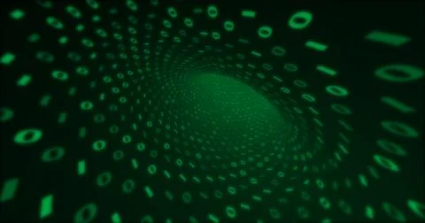 Neon Digital green binary tunnel. Seamless background for network, big data,  Stock Illustration