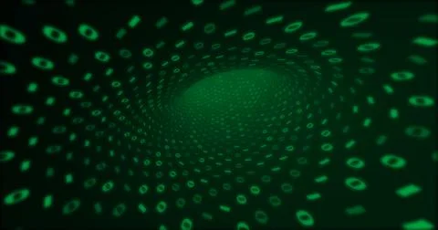 Neon Digital green binary tunnel. Seamless background for network, big data,  Stock Illustration
