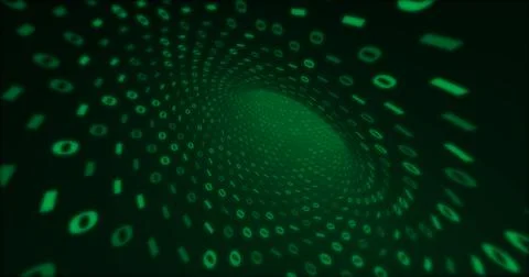 Neon Digital green binary tunnel. Seamless background for network, big data,  Stock Illustration