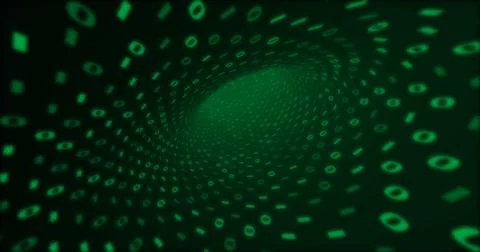 Neon Digital green binary tunnel. Seamless background for network, big data 스톡 일러스트