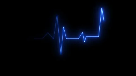 Neon Digital Heartbeat Plus Animation. Neon heartbeat on black isolated bac.. Stock Footage 260115083