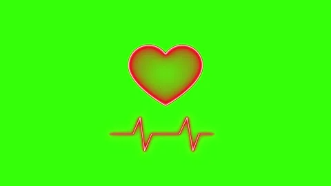 Neon Digital Heartbeat Plus Animation, heart rate monitor electrocardiogram.. Stock Footage 304718683