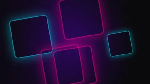Neon Digital Interface Background: Abstract Geometric Glowing Tech Grid Stock Footage 336804997