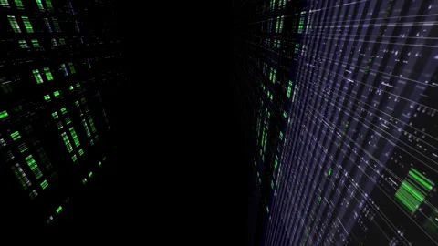 Neon Digital Matrix In Space 4K Loop Stock Footage 315347246