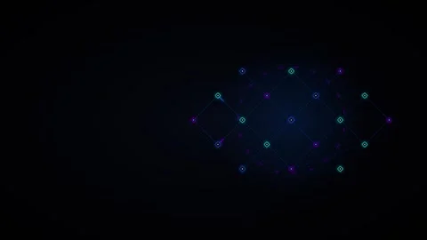 Neon digital network connection abstract background, with pulsing geometric.. Stock-Footage 344863287