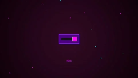 Neon digital slider switch toggling on a dark starry background Stock Footage 346506612