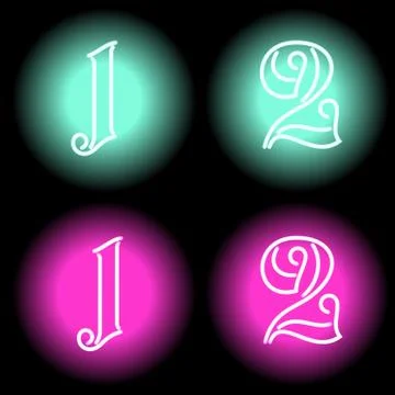 Neon digits Stock Illustration