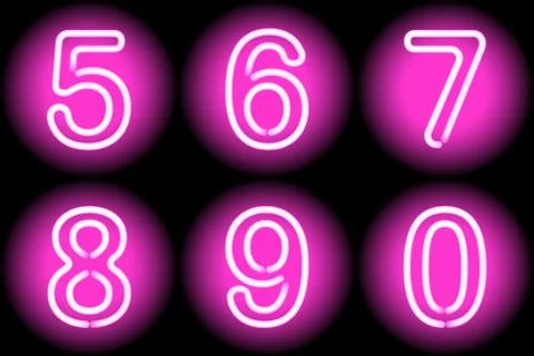 Neon digits Stock Illustration