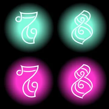 Neon digits Stock Illustration