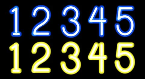 Neon digits Stock Illustration
