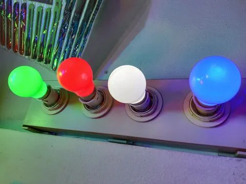 Neon dim lights of multiple colored Foto stock