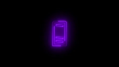 Neon direct access symbol icon purple glowing black background animation Video stock 276154177