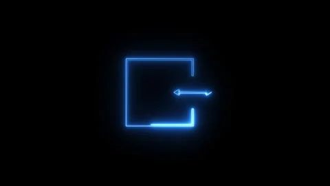 Neon direction arrow icon animated video Stock Footage 292002681