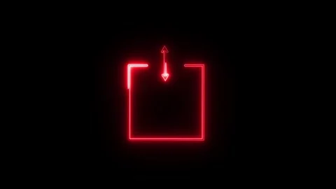 Neon up direction arrow icon animated video Stock Footage 292002684