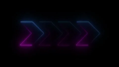 Neon direction concept, neon arrow icon, arrows indicates the direction of .. Stock Footage 293484568