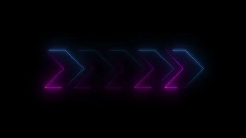 Neon direction concept, neon arrow icon, arrows indicates the direction of .. Stock Footage 293484573
