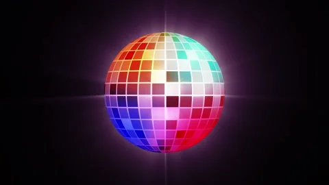 Neon Disco ball abstract object animation. Stock Footage 168992651