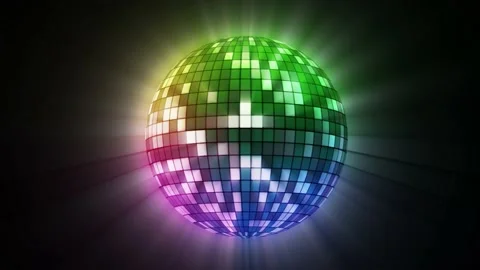 Neon Disco ball abstract object animation. Stock-Footage 219023152