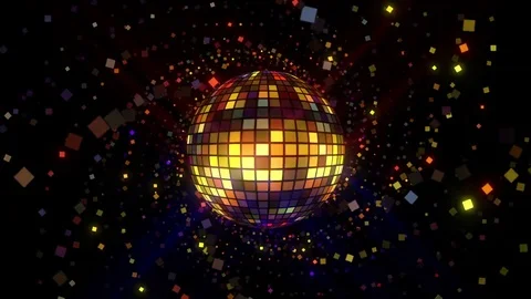 Neon disco ball Stock Footage 72506805