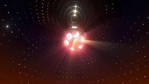 Neon Disco Ball Stock Footage 75687923