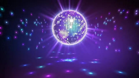 Neon Disco ball Stock Footage 211683889