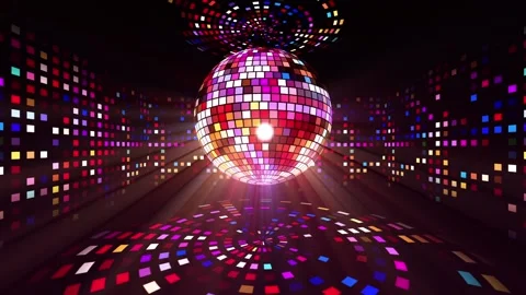 Neon disco ball  Stock Footage 211684163