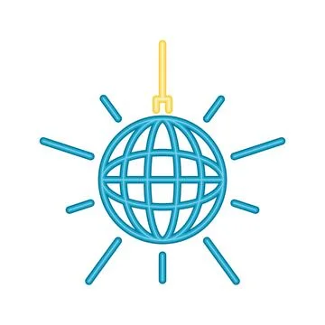 Neon disco ball Stock Illustration