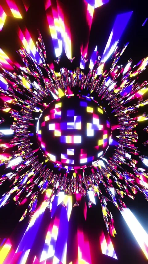 Neon Disco ball seamless Vertical looped video Stock Footage 226368580