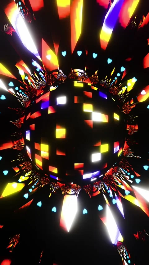 Neon Disco ball seamless Vertical looped video Stock Footage 229459608