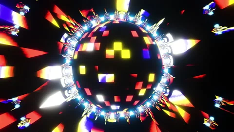 Neon Disco ball seamless VJ loop animation Stock Footage 168491588