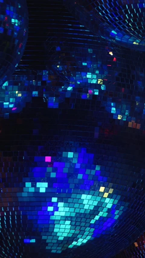 Neon Disco Balls Creating Captivating Dance of Lights Stock Footage 299460667