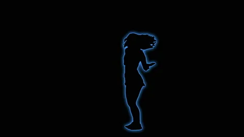 Neon Disco Dancer Silhouette Video stock 112608843