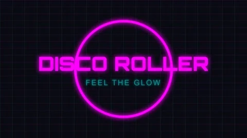 Neon Disco Roller Glow Retro Synthwave Party Graphics Background Stock Footage 336879631