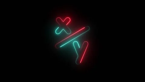 Neon division math symbol in red and blue light Stock-Footage 344629861