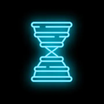 Neon dna structure glowing on black background 스톡 일러스트