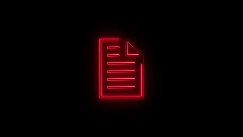 Neon document file icon ,glowing animated black background. Stock Footage 301702052