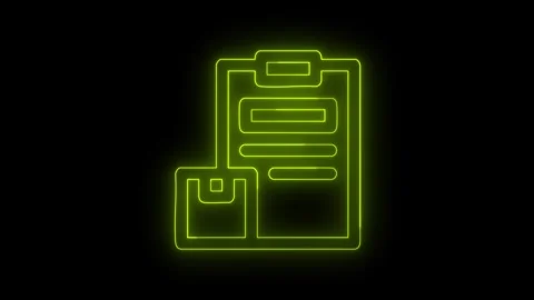Neon document save data icon motion Stock Footage 328385511
