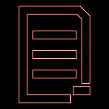 Neon document sheet substract red color vector illustration flat style image Illustrazione stock
