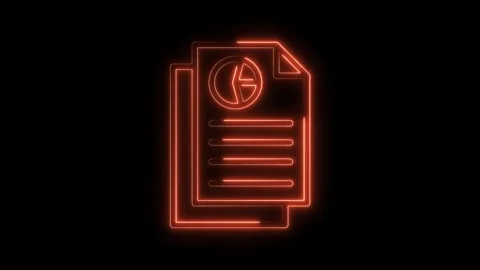Neon document stack animation on black background illustrating modern repor.. Stock Footage 316842465