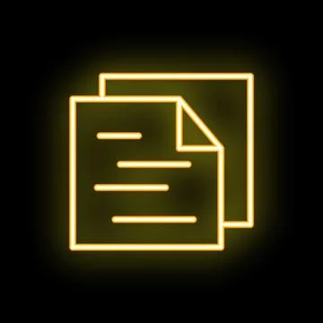 Neon documents icon representing important files Illustrazione stock