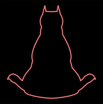 Neon dog from back view red color vector illustration flat style image Illustrazione stock