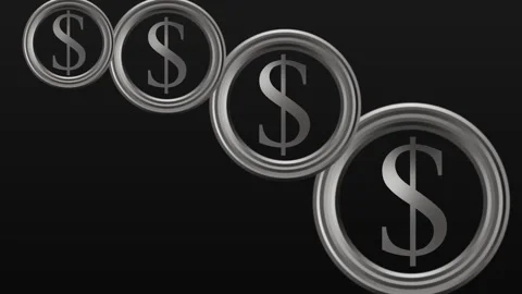 Neon dollar coins background animation Stock Footage 334957938