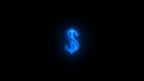 Neon dollar icon animated video Stock Footage 294531629
