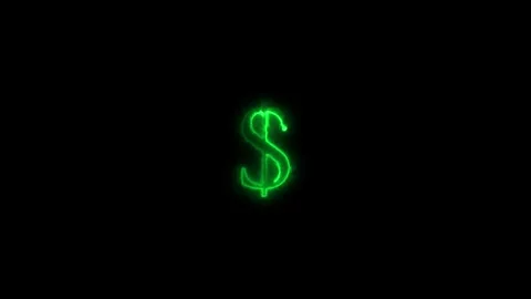 Neon dollar icon animated video Stock Footage 294531664