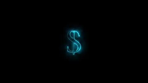 Neon dollar icon animated video Stock Footage 294531710