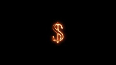 Neon dollar icon animated video Stock Footage 294532390