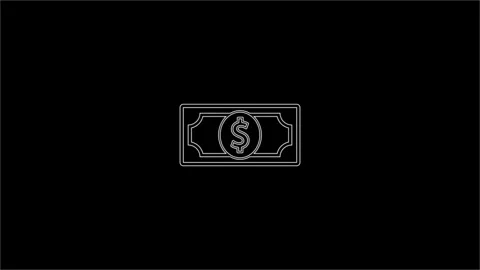 Neon Dollar Sign Bill Flat Animated Icon Isolated on Transparent Background.. Stock-Footage 306557952