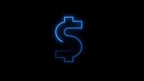 Neon dollar sign loop animation. glowing dollar icon symbol. Stock Footage 321741038