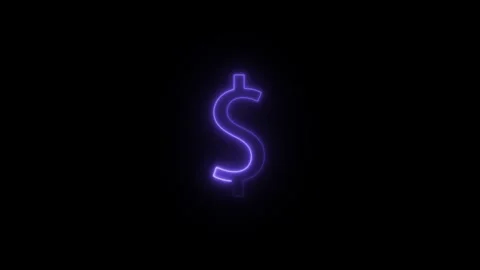 Neon dollar sign loop animation. glowing dollar icon symbol. Stock Footage 321741087